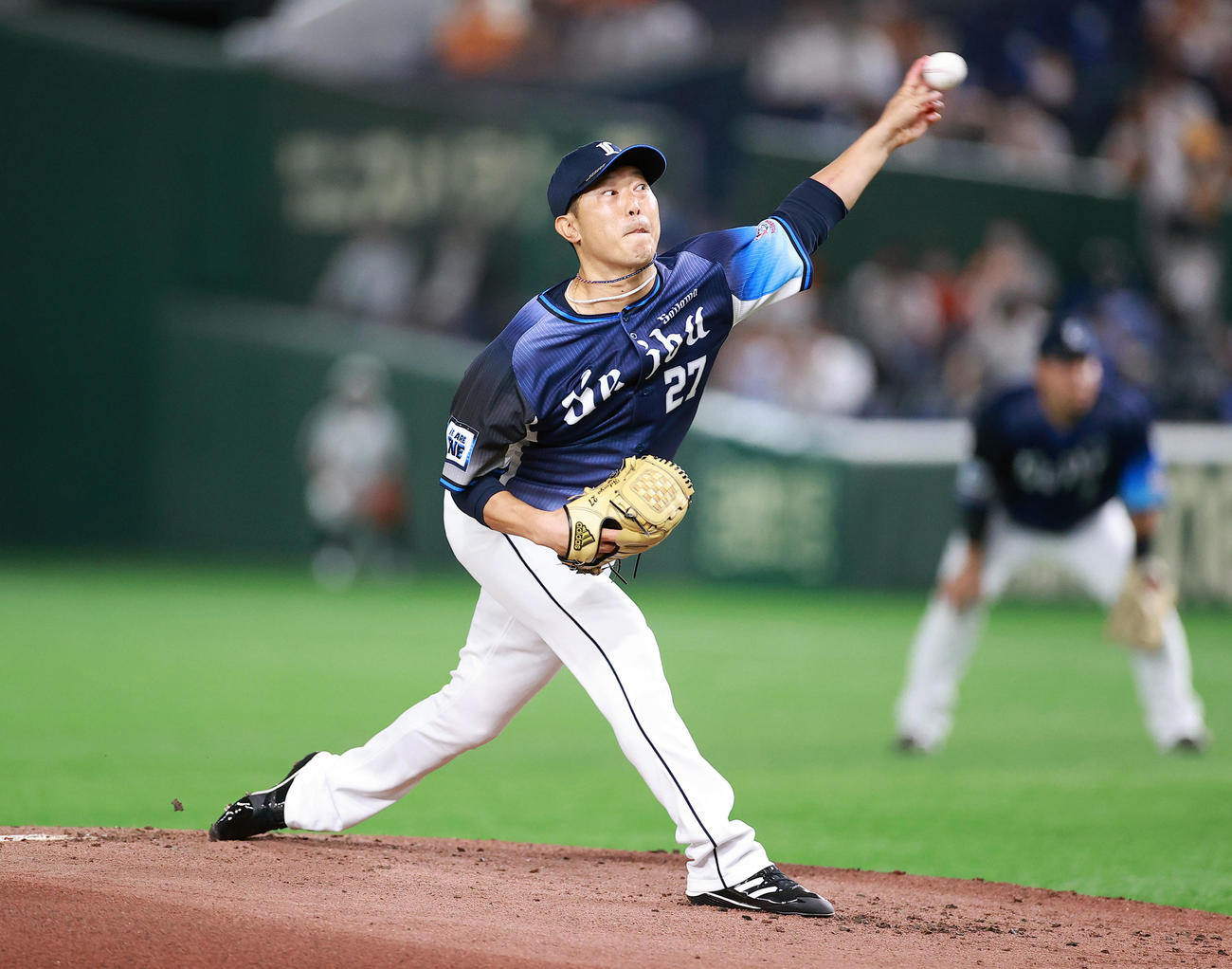 巨人対西武　力投する西武先発の内海（撮影・浅見桂子）