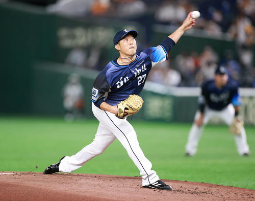 巨人対西武　力投する西武先発の内海（撮影・浅見桂子）