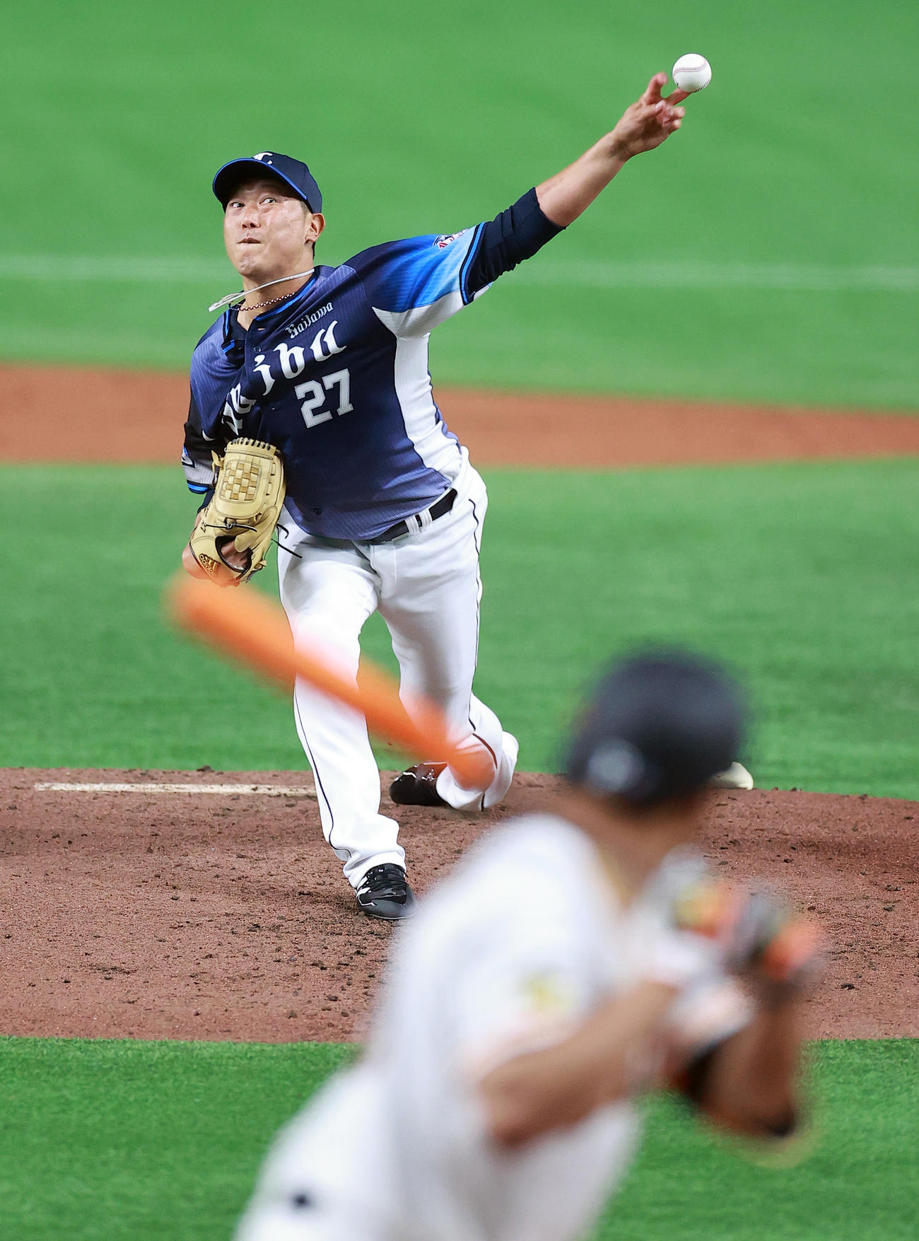 巨人対西武　西武先発の内海（撮影・浅見桂子）