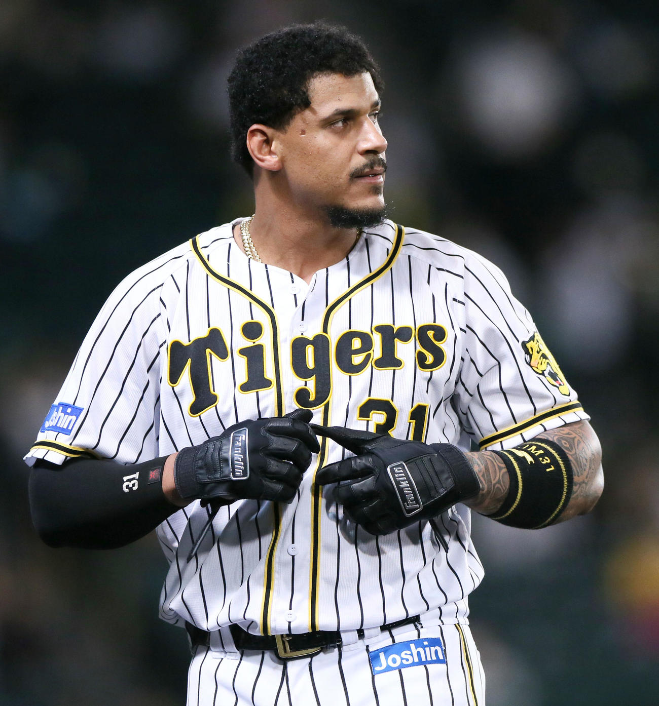 阪神対オリックス　7回裏阪神2死一、二塁、マルテは空振り三振に終わる（撮影・上山淳一）