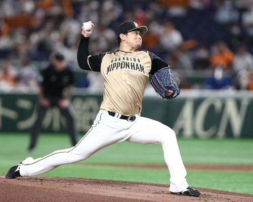 巨人対日本ハム　日本ハム先発の池田（撮影・黒川智章）
