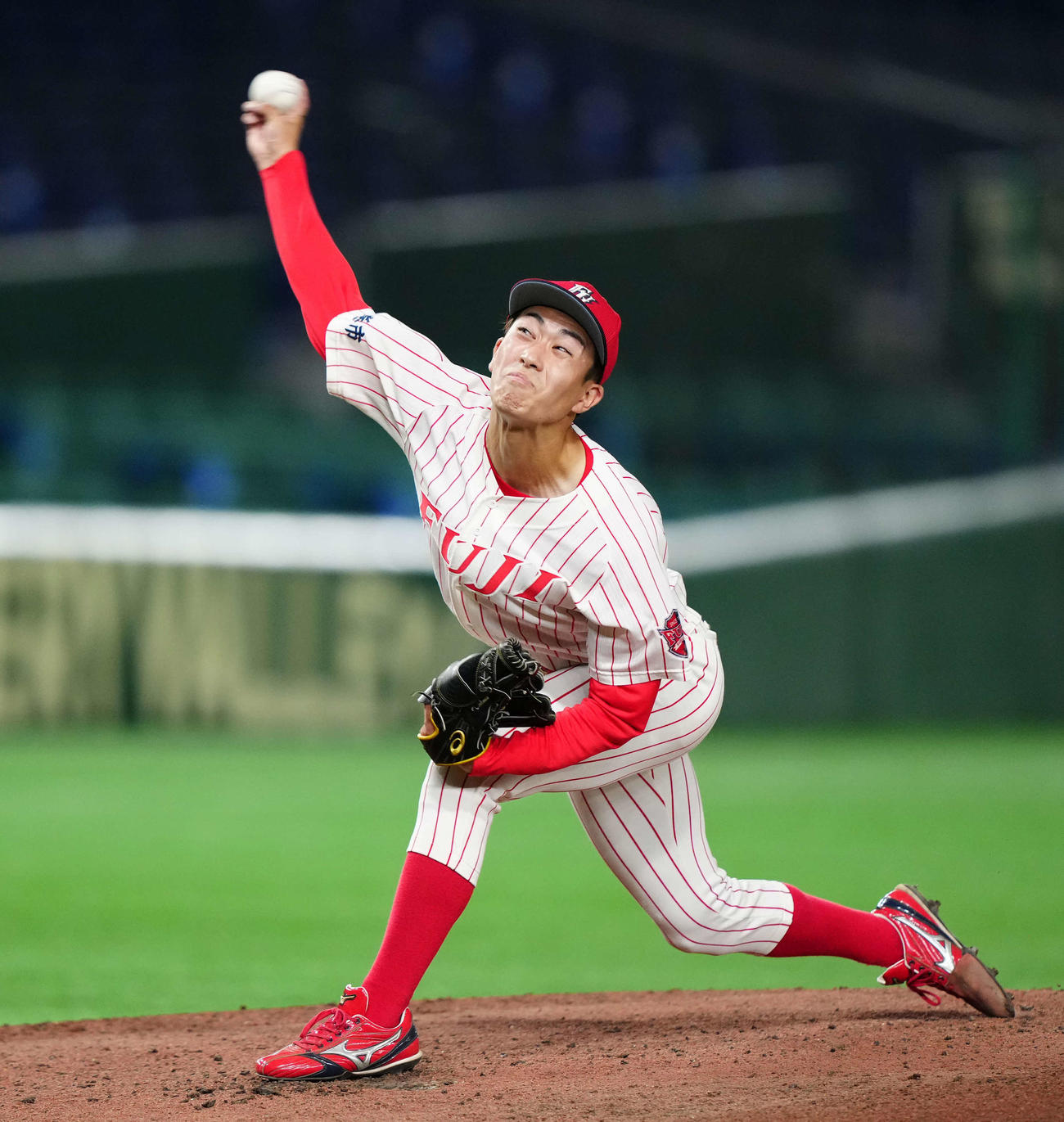富士大対岐阜聖徳学園大　富士大2番手の板垣（撮影・江口和貴）