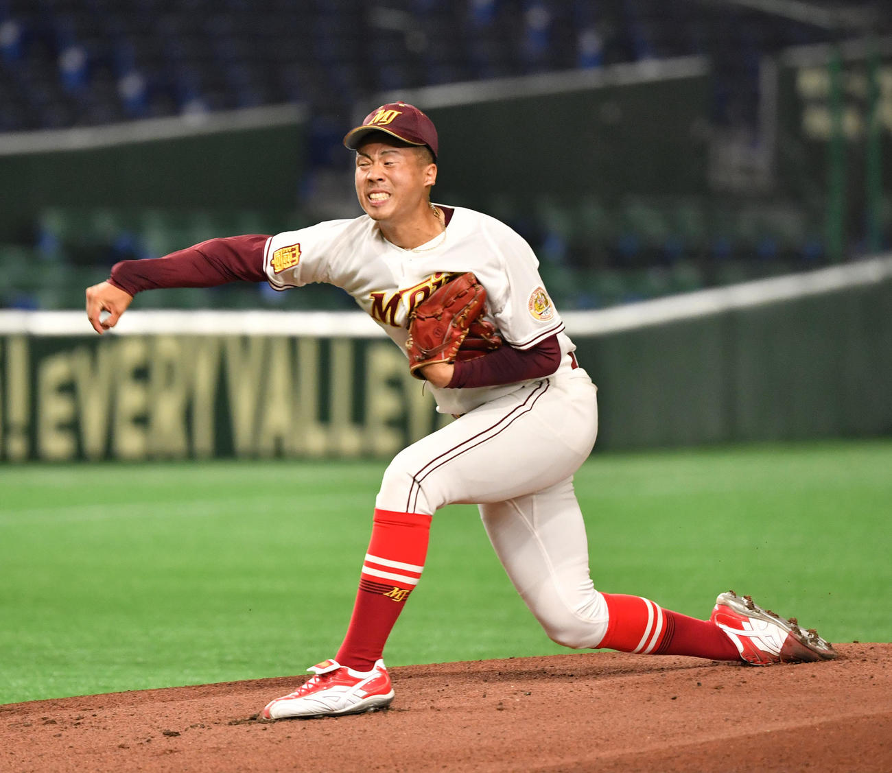 沖縄大対名城大　先発した名城大・松本（撮影・柴田隆二）