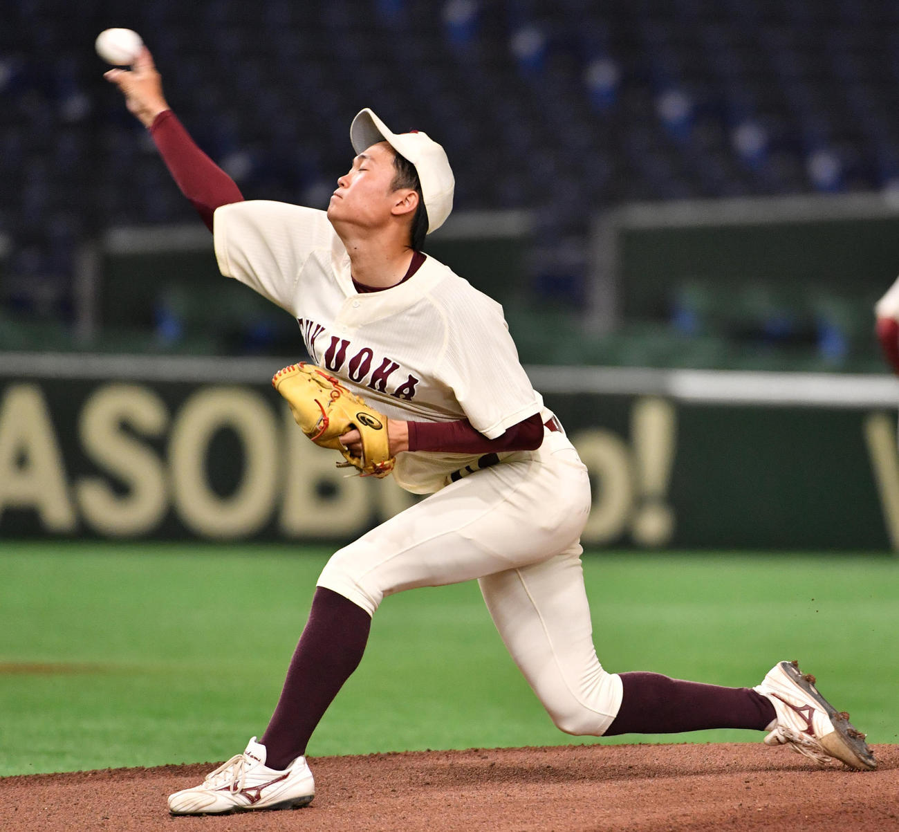 広島経大対福岡大　先発した福岡大・村上（撮影・柴田隆二）