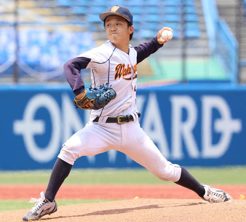 九産大対和歌山大 和歌山大先発の瀬古(撮影・河野匠)