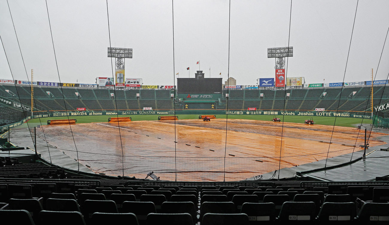 阪神対西武　14時の甲子園球場（撮影・清水貴仁）