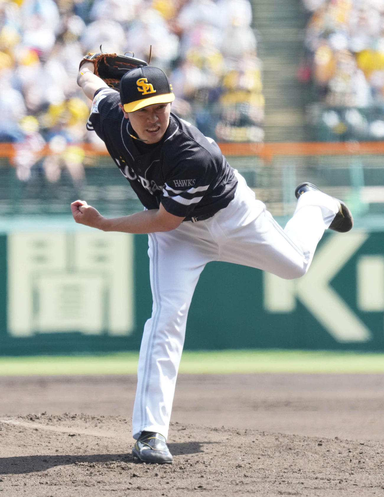 阪神対ソフトバンク　力投するソフトバンク先発和田（撮影・清水貴仁）