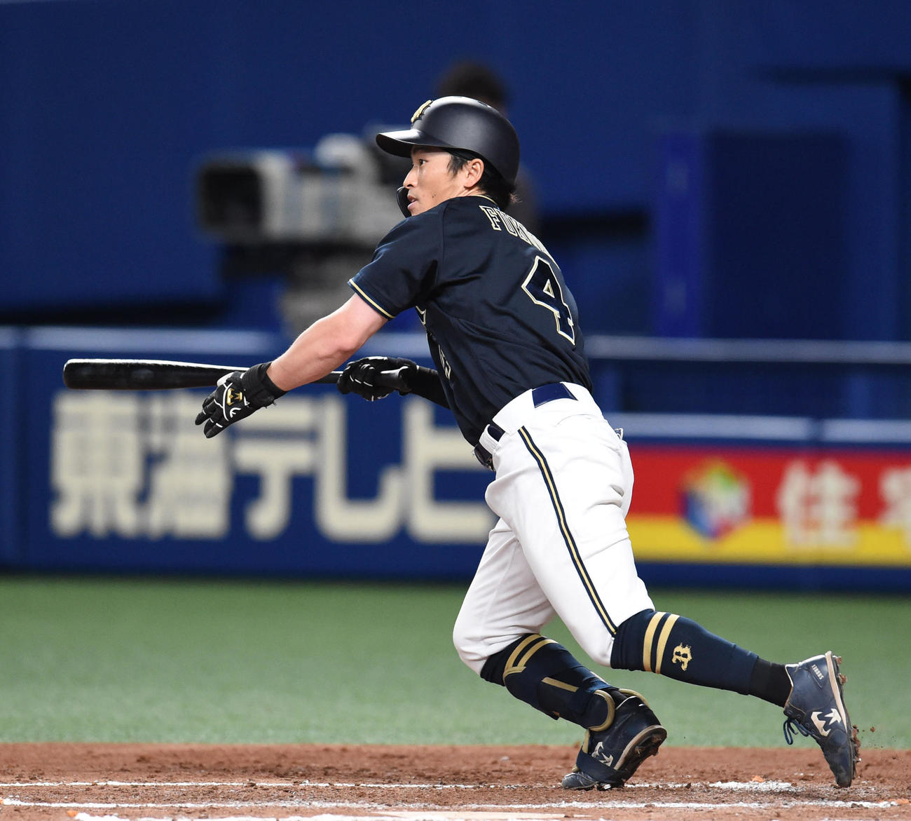 2回表オリックス2死二、三塁、中前適時打を放った福田（撮影・森本幸一）