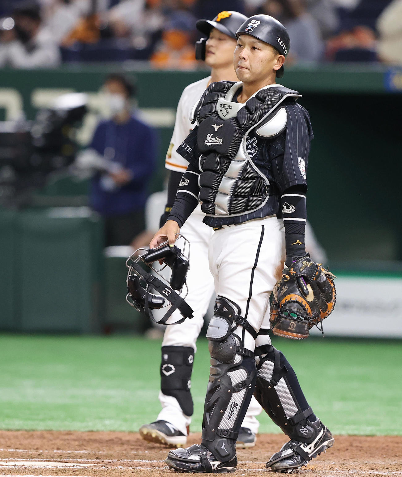 ロッテ田村龍弘（2021年3月19日撮影）