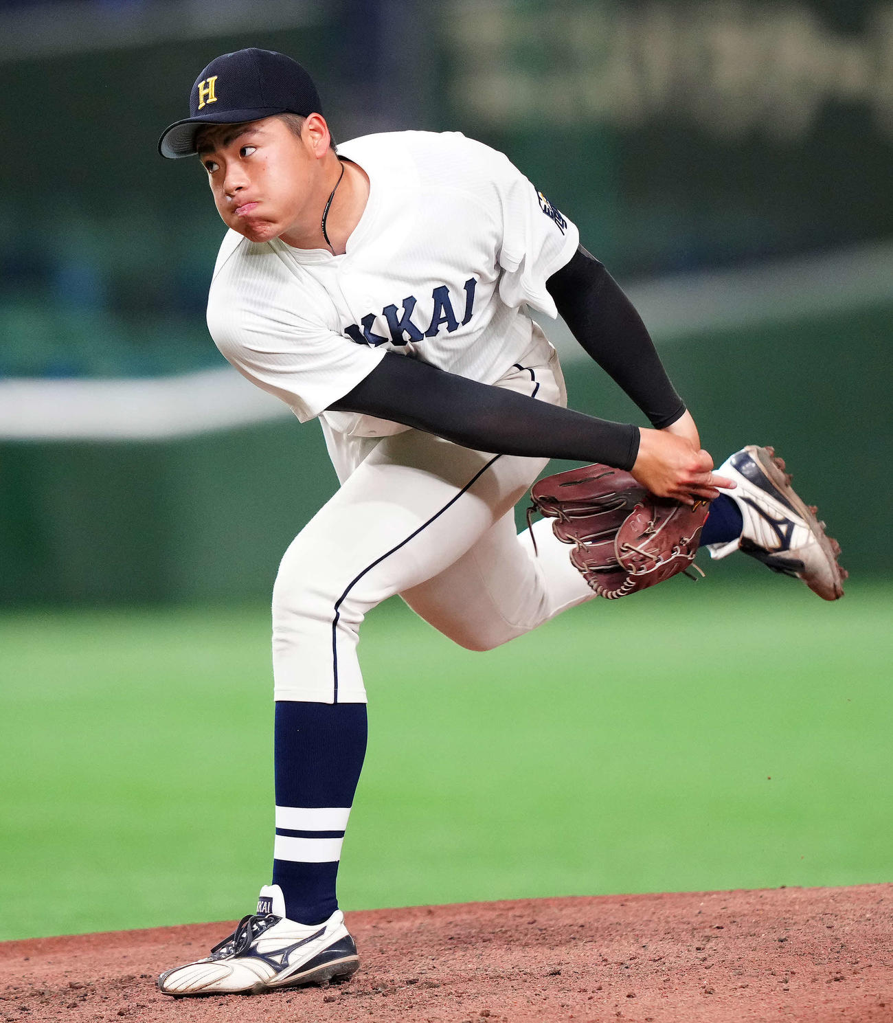 北海学園大対福井工大　北海学園大先発の畑（撮影・江口和貴）