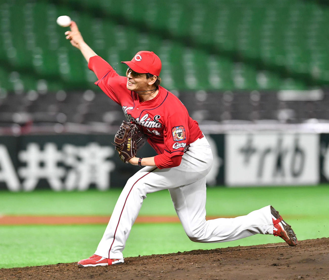 ソフトバンク対広島　広島先発の大瀬良（撮影・岩下翔太）