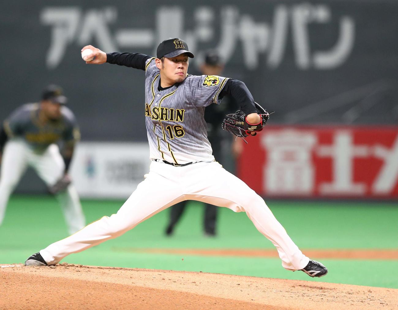 日本ハム対阪神　阪神先発の西勇（撮影・黒川智章）
