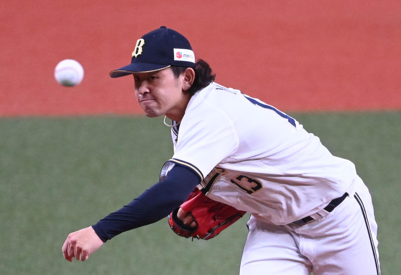 オリックス対巨人　オリックス先発の宮城（撮影・前岡正明）