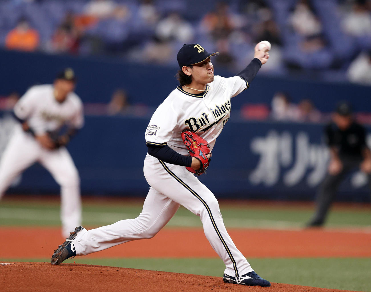 オリックス対巨人　オリックス先発の宮城（撮影・狩俣裕三）