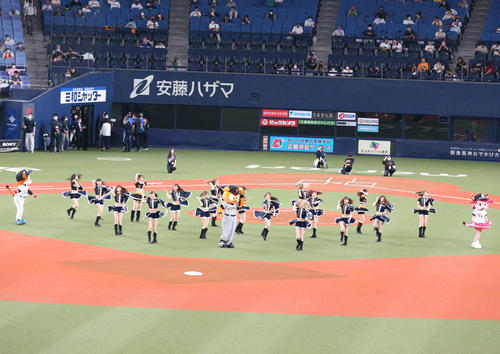 オリックス対巨人　試合前、球場を盛り上げるBsGirlsとVENUS（撮影・上山淳一）