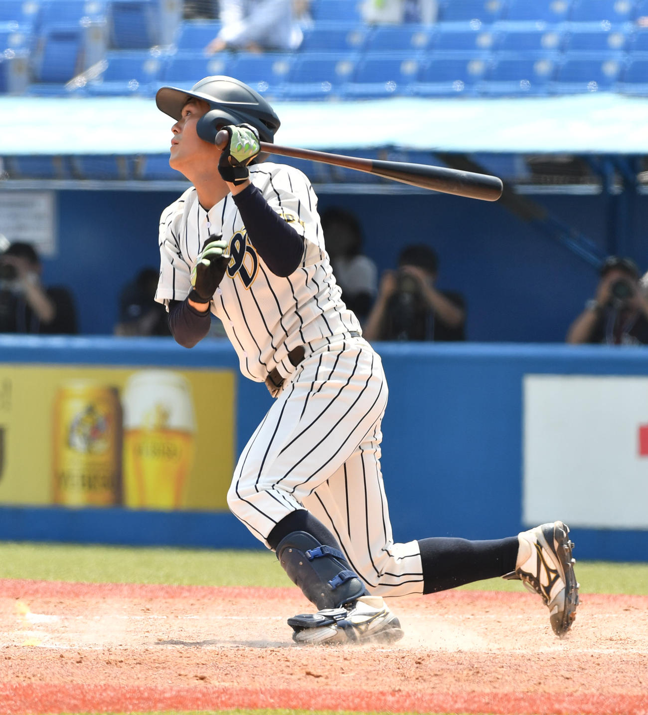 準々決勝、東農大北海道オホーツク対上武大　、3回裏上武大2死、門叶は中越えに本塁打を放つ（撮影・柴田隆二）