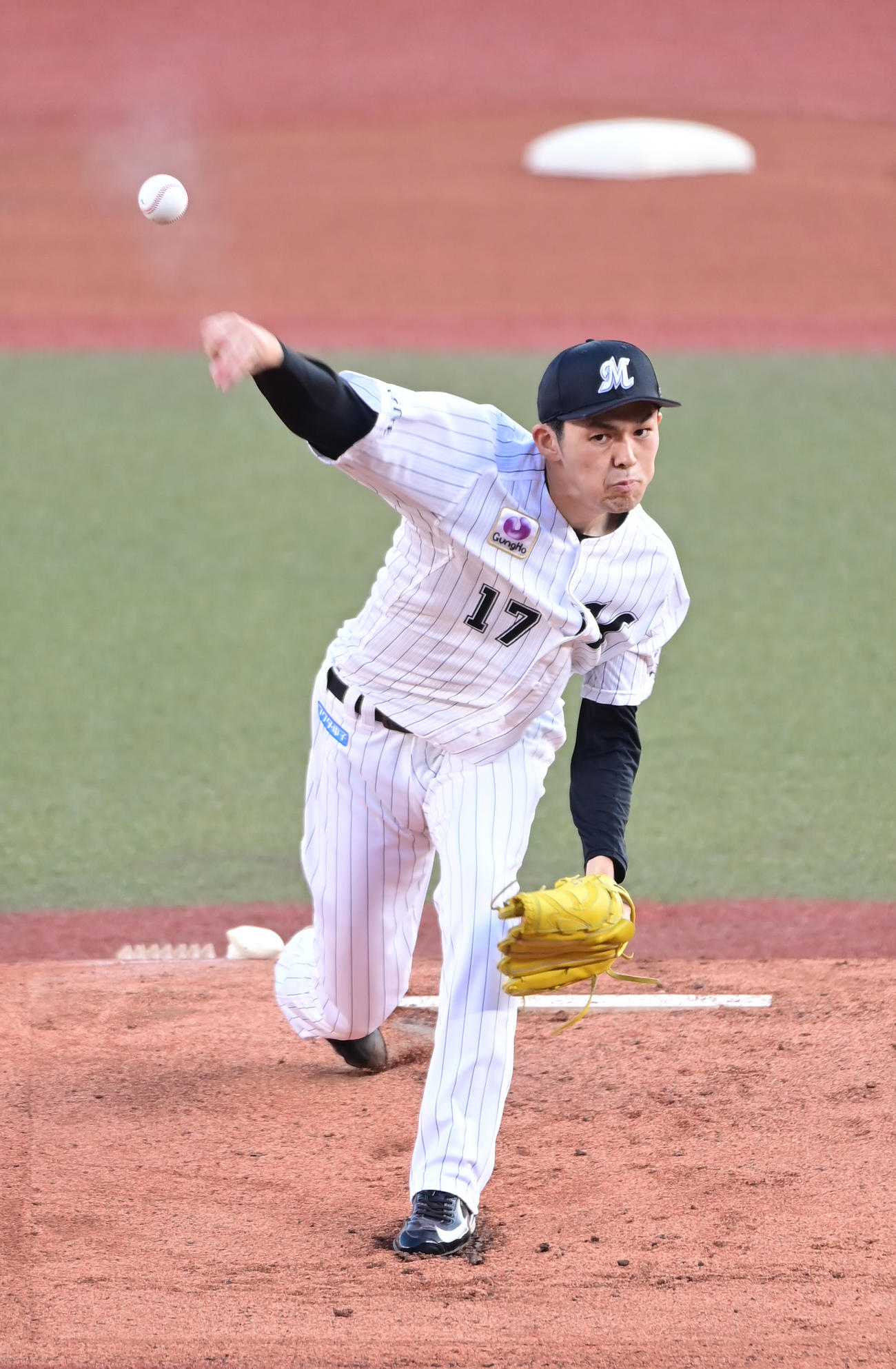 ロッテ対ヤクルト　ロッテ先発のロッテ佐々木朗（撮影・小沢裕）