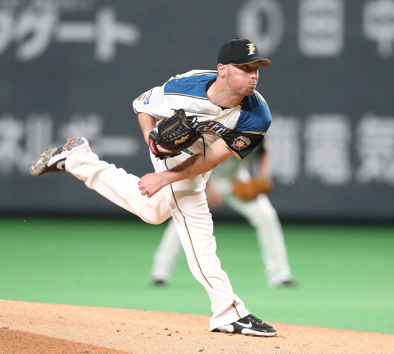 日本ハム対阪神　日本ハム先発のアーリン（撮影・黒川智章）