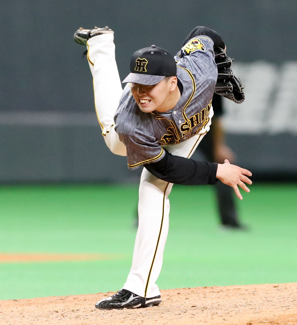 日本ハム対阪神　7回裏に登板した馬場（撮影・加藤哉）