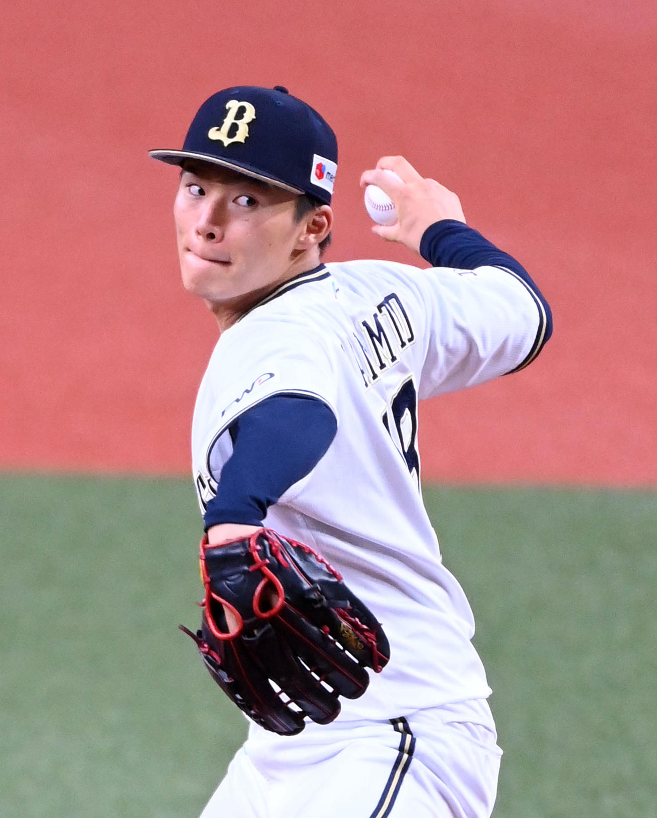 オリックス対広島　オリックス先発の山本（撮影・前岡正明）