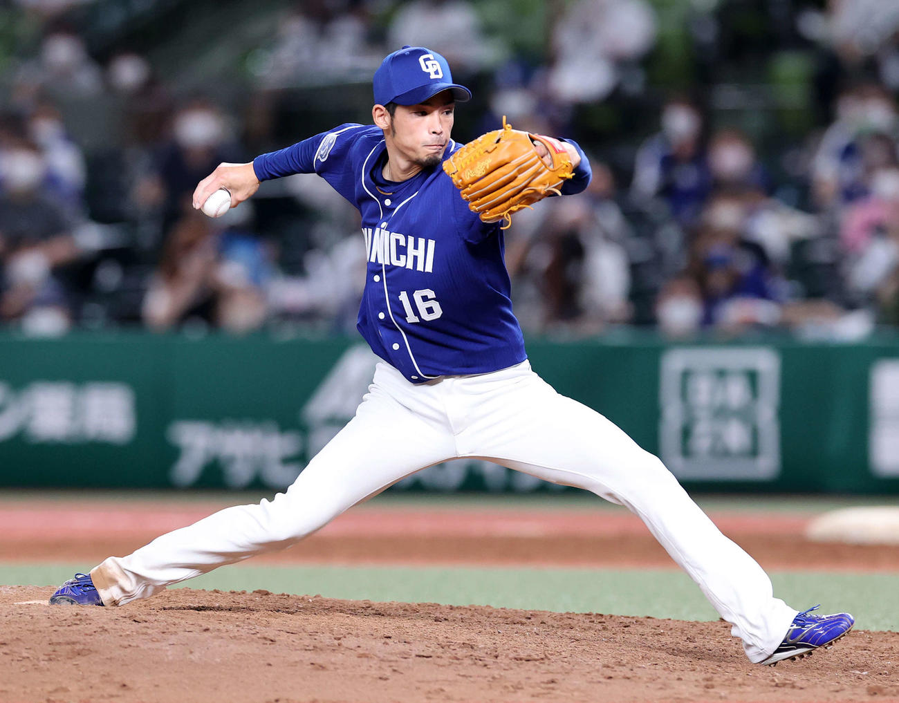 西武対中日　力投する中日又吉（撮影・鈴木正人）