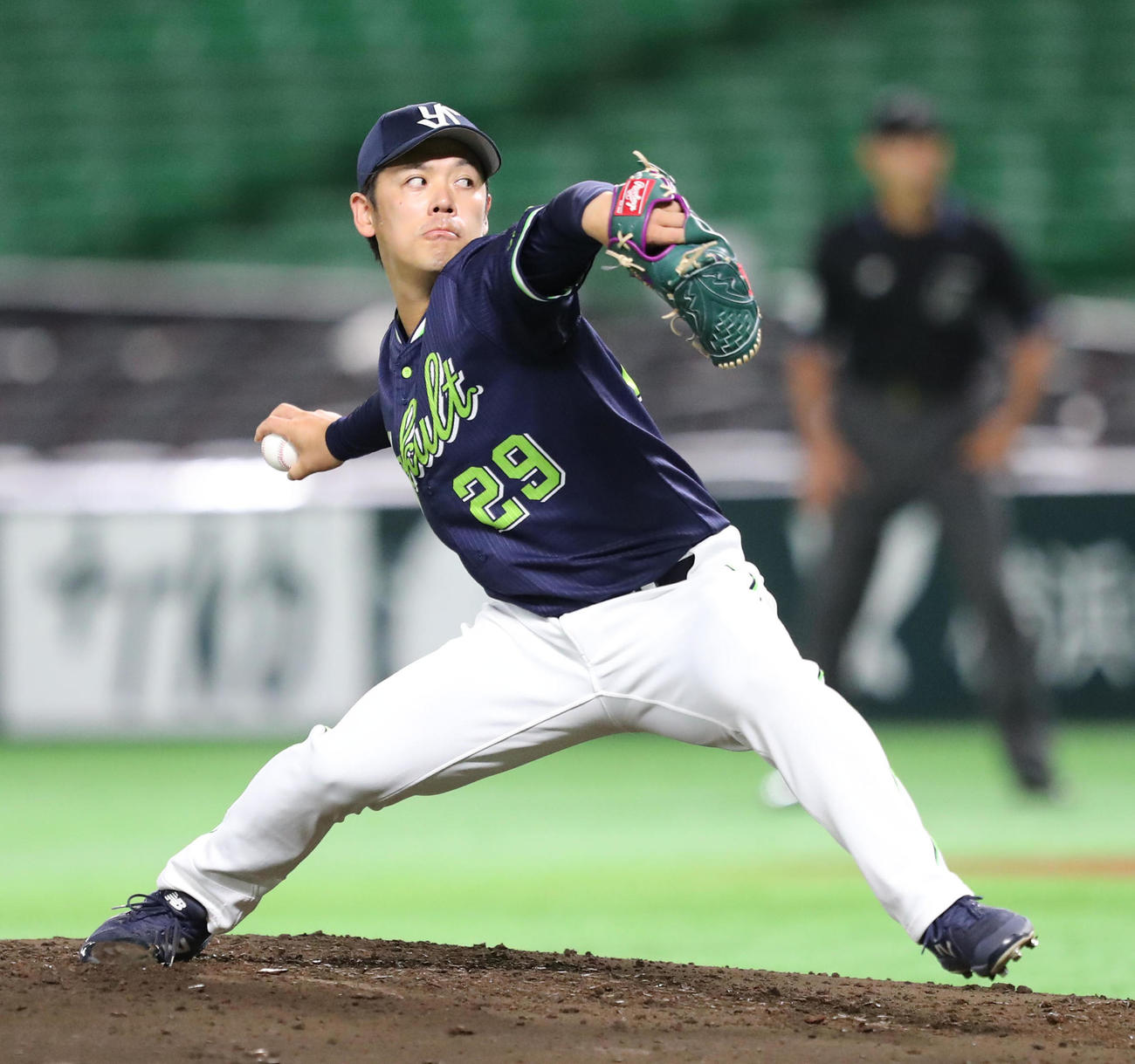 ソフトバンク対ヤクルト　ヤクルト先発・小川泰弘（撮影・梅根麻紀）