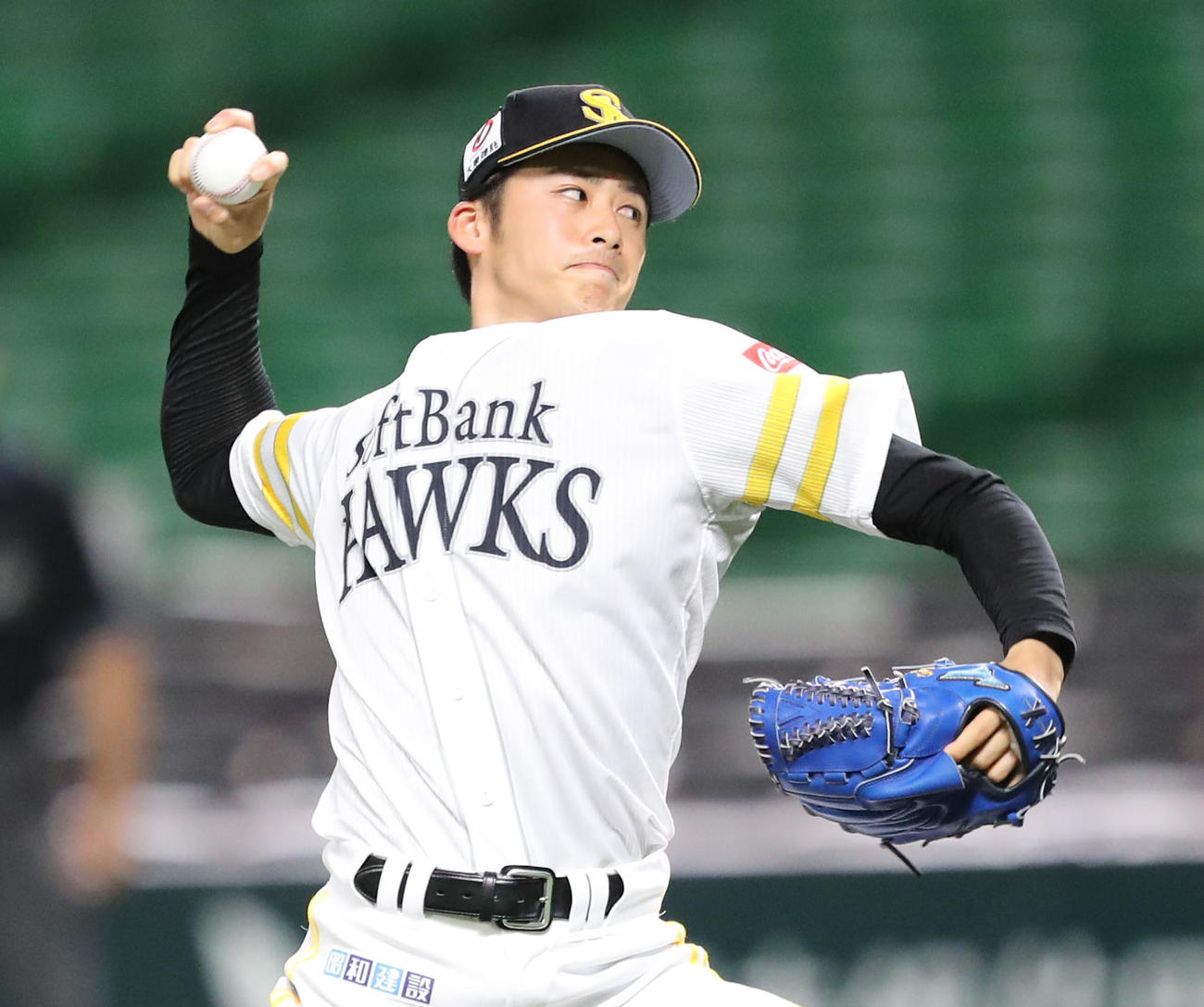 ソフトバンク対ヤクルト　8回に登板した板東湧梧（撮影・梅根麻紀）