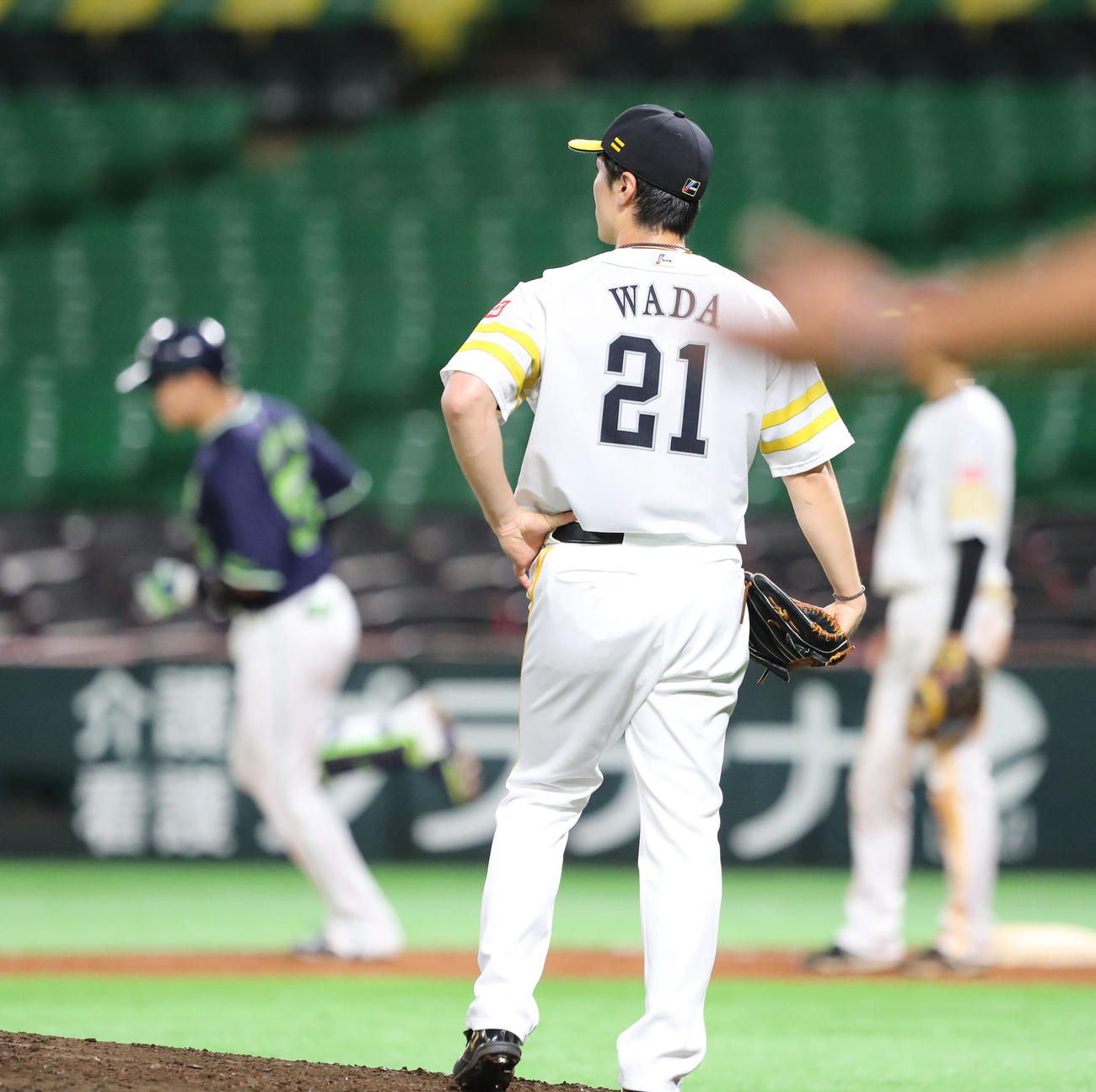 ソフトバンク対ヤクルト　4回表ヤクルト無死一塁、村上宗隆に中越え2点本塁打を浴びた和田毅（撮影・梅根麻紀）