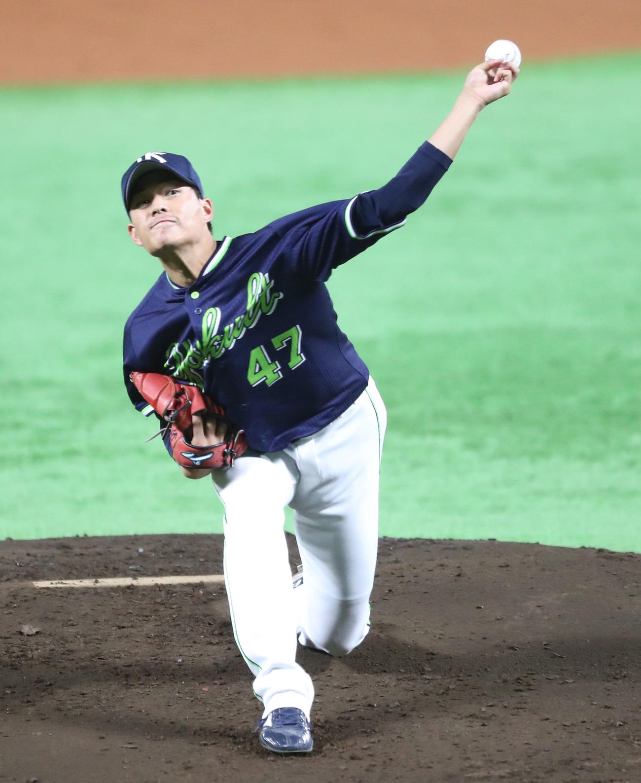 ソフトバンク対ヤクルト　ヤクルト先発・高橋奎二（撮影・梅根麻紀）