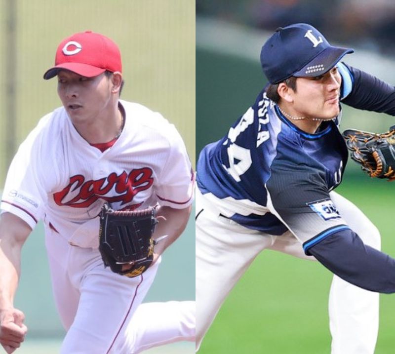 先発予定の薮田と与座