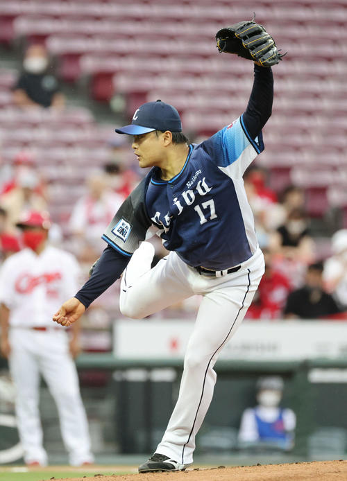 広島対西武　西武先発の松本（撮影・加藤孝規）