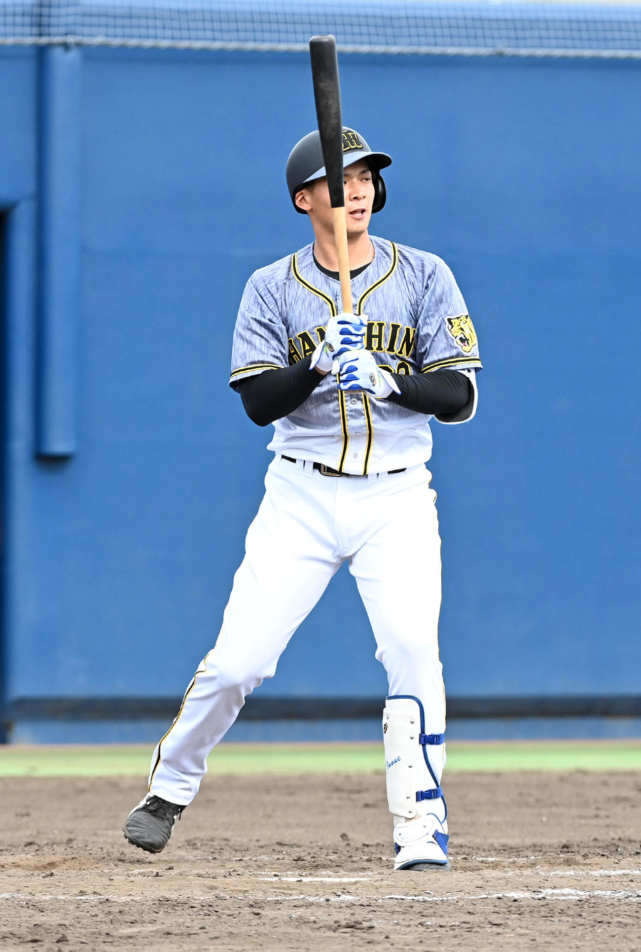 ウエスタン・リーグオリックス対阪神　9回表阪神1死、代打の井上は空振りの三振に倒れる（撮影・前岡正明）