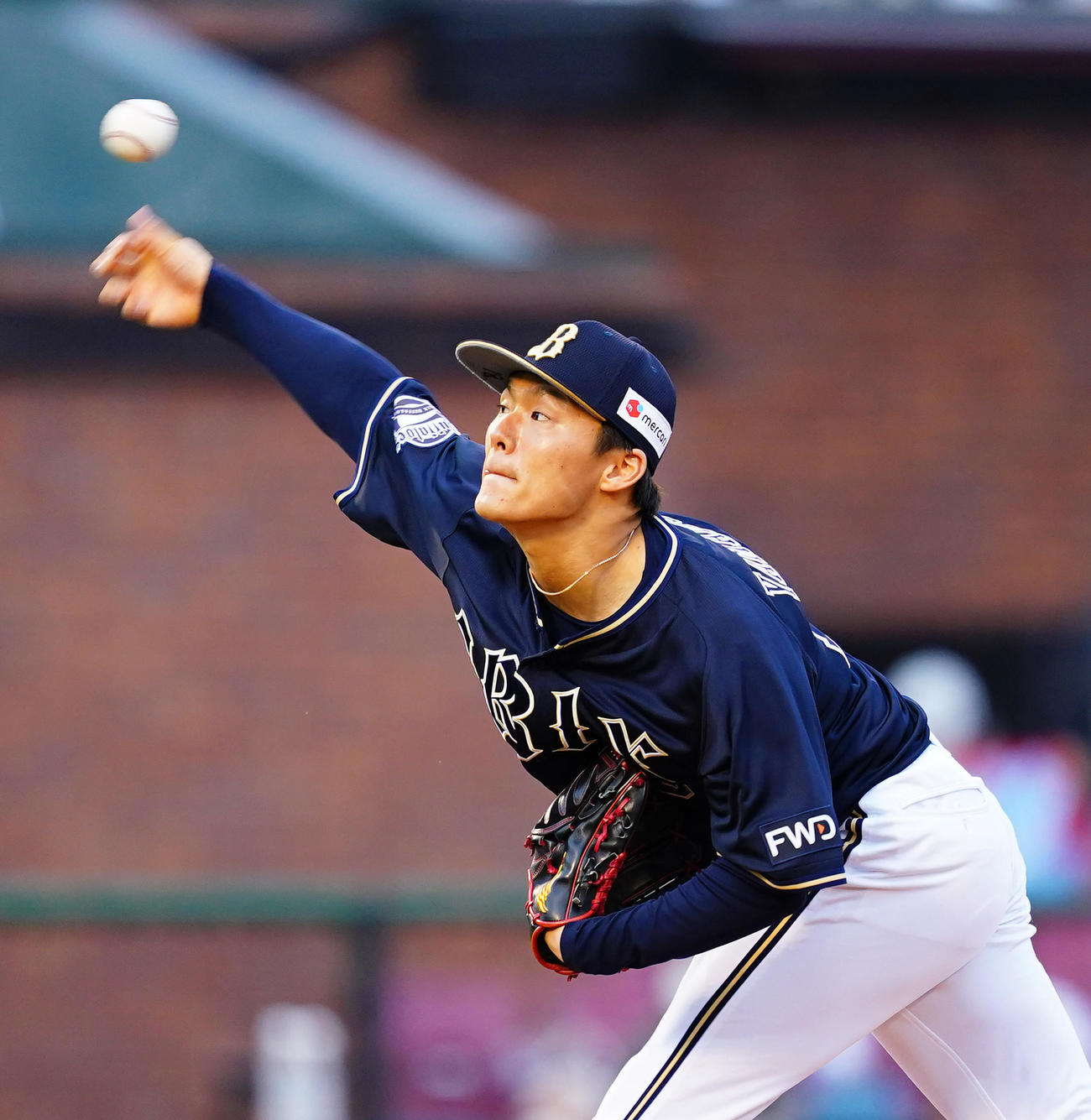 楽天対オリックス　オリックス先発の山本（撮影・菅敏）