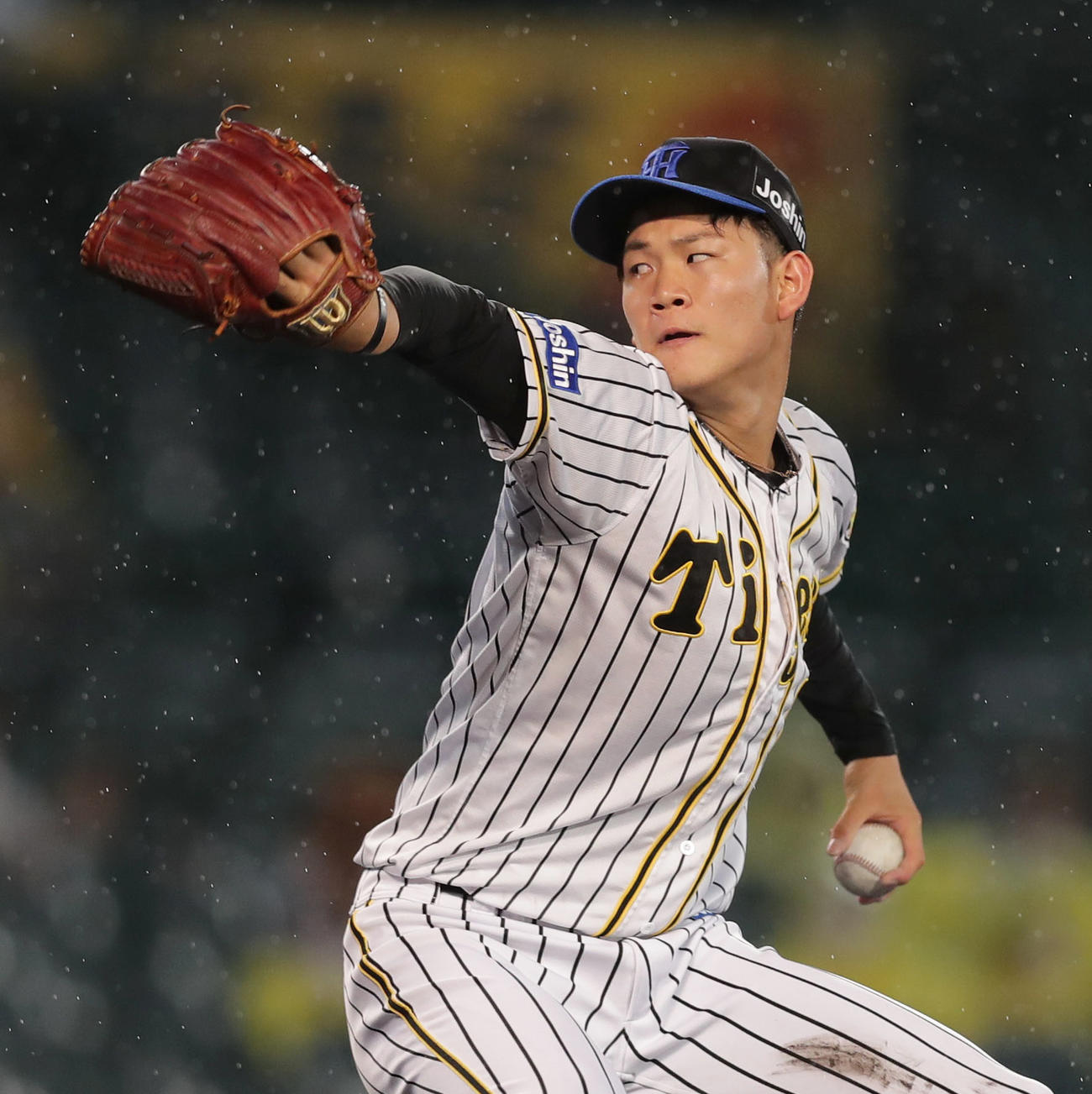阪神対巨人　8回表、阪神2番手で登板する及川（撮影・前田充）