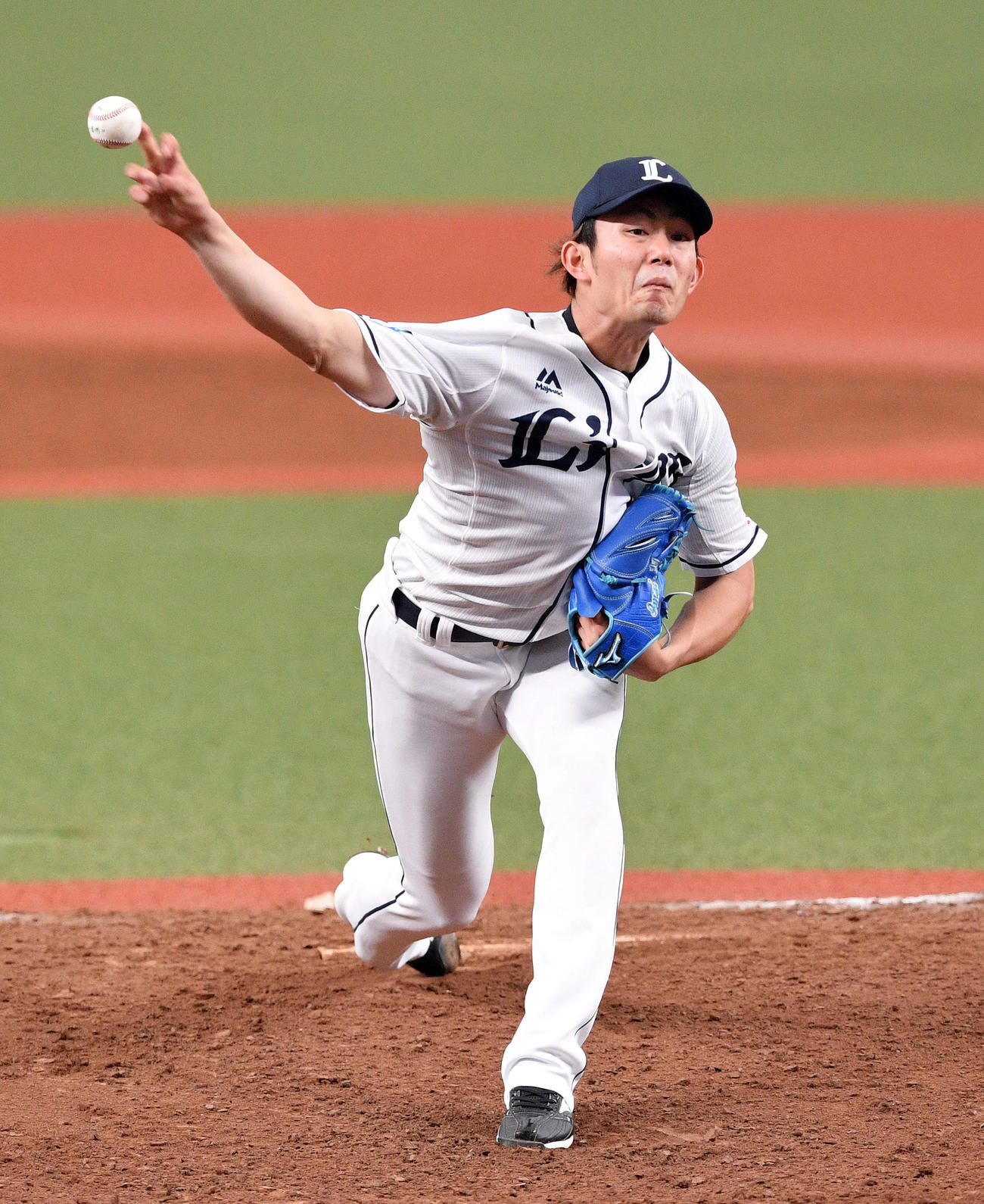 西武対ロッテ　力投する西武先発の今井（撮影・滝沢徹郎）