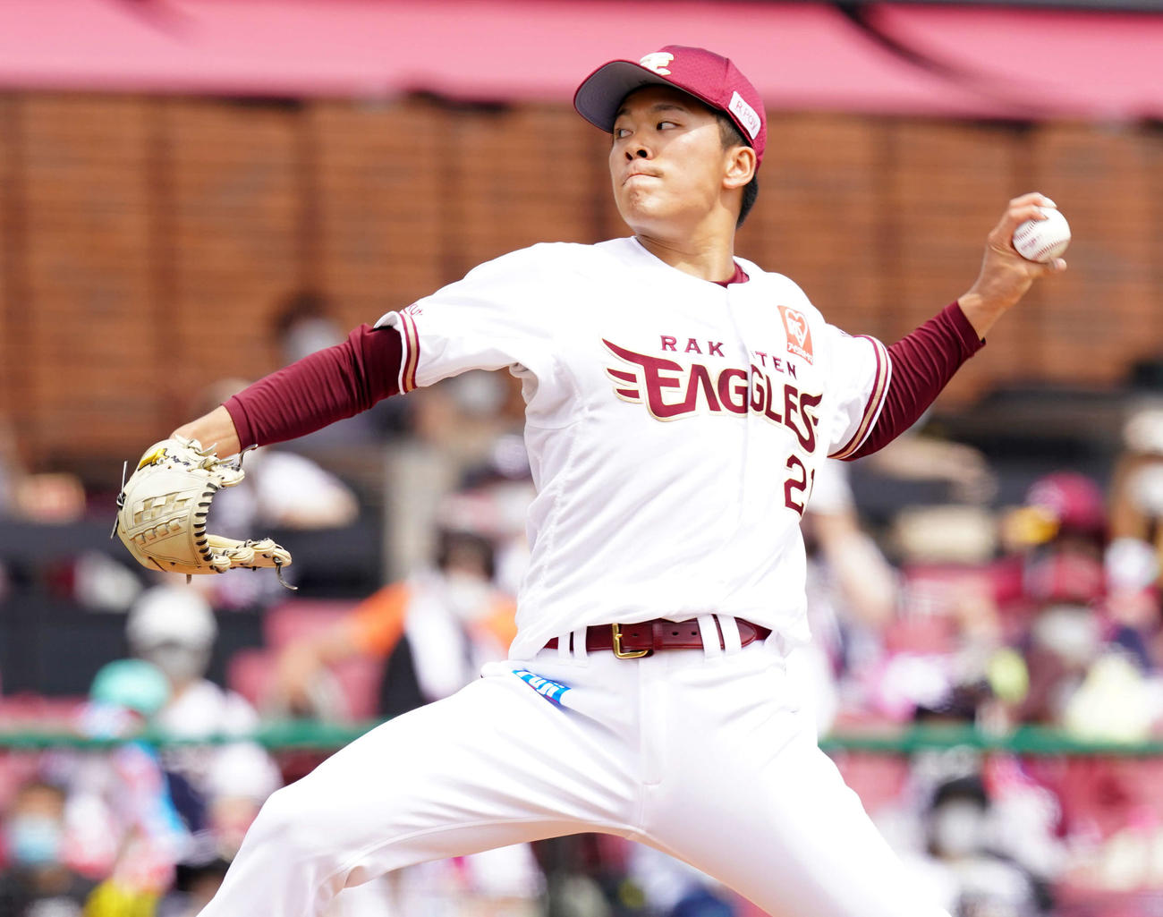 楽天対オリックス　楽天先発の早川（撮影・江口和貴）