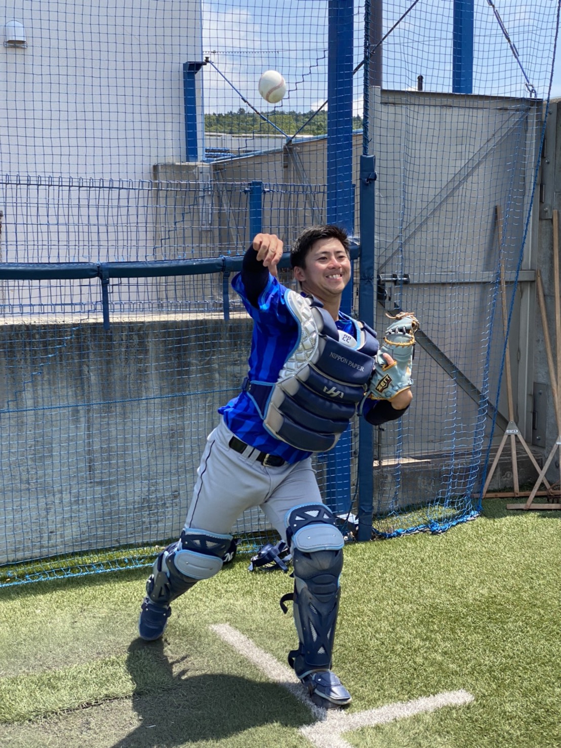 日本製紙石巻・井町は近大の同期・阪神佐藤輝と再びプロの舞台でのプレーを目指す（日本製紙石巻提供）