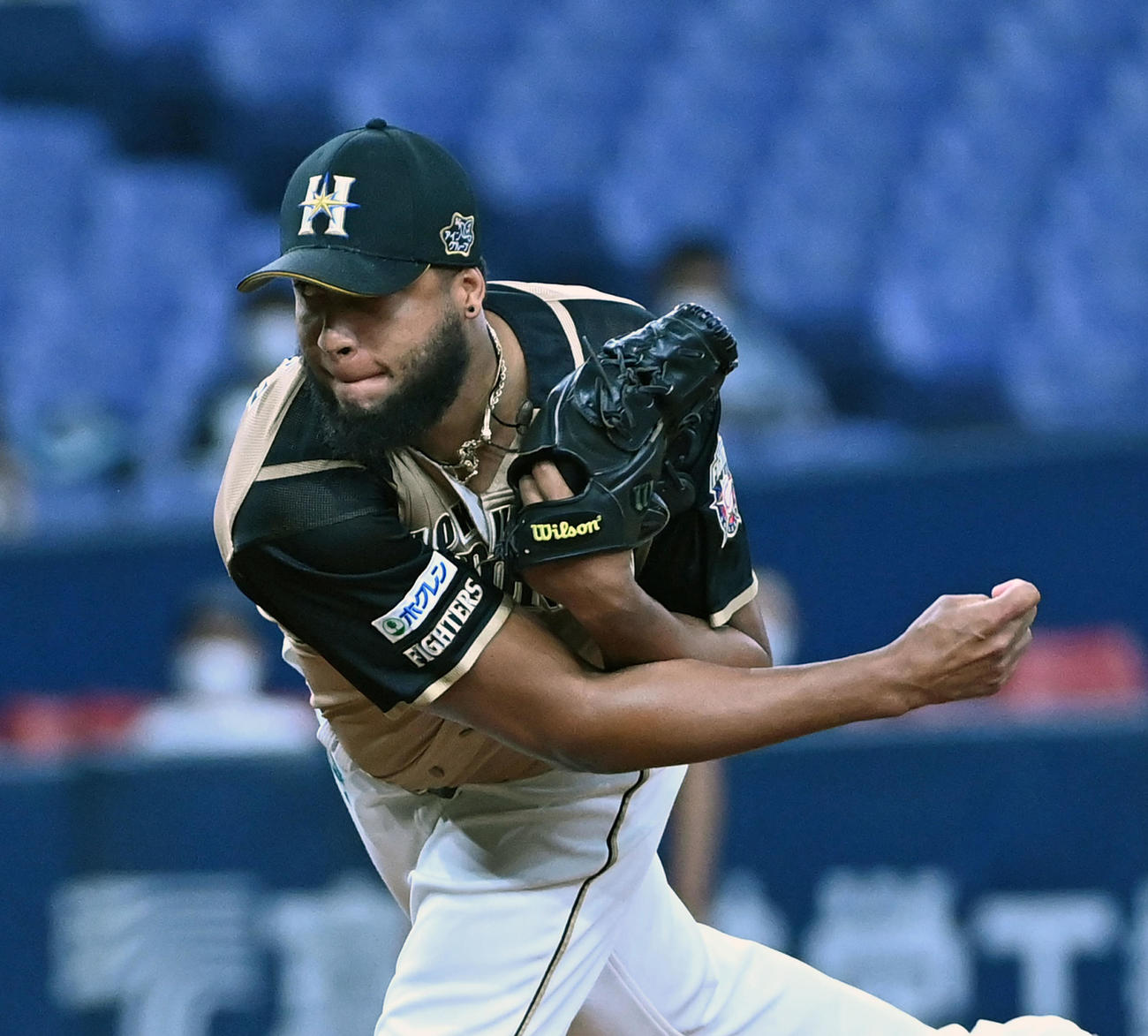 オリックス対日本ハム11回戦　日本ハム3番手のブライアン・ロドリゲス（撮影・前岡正明）