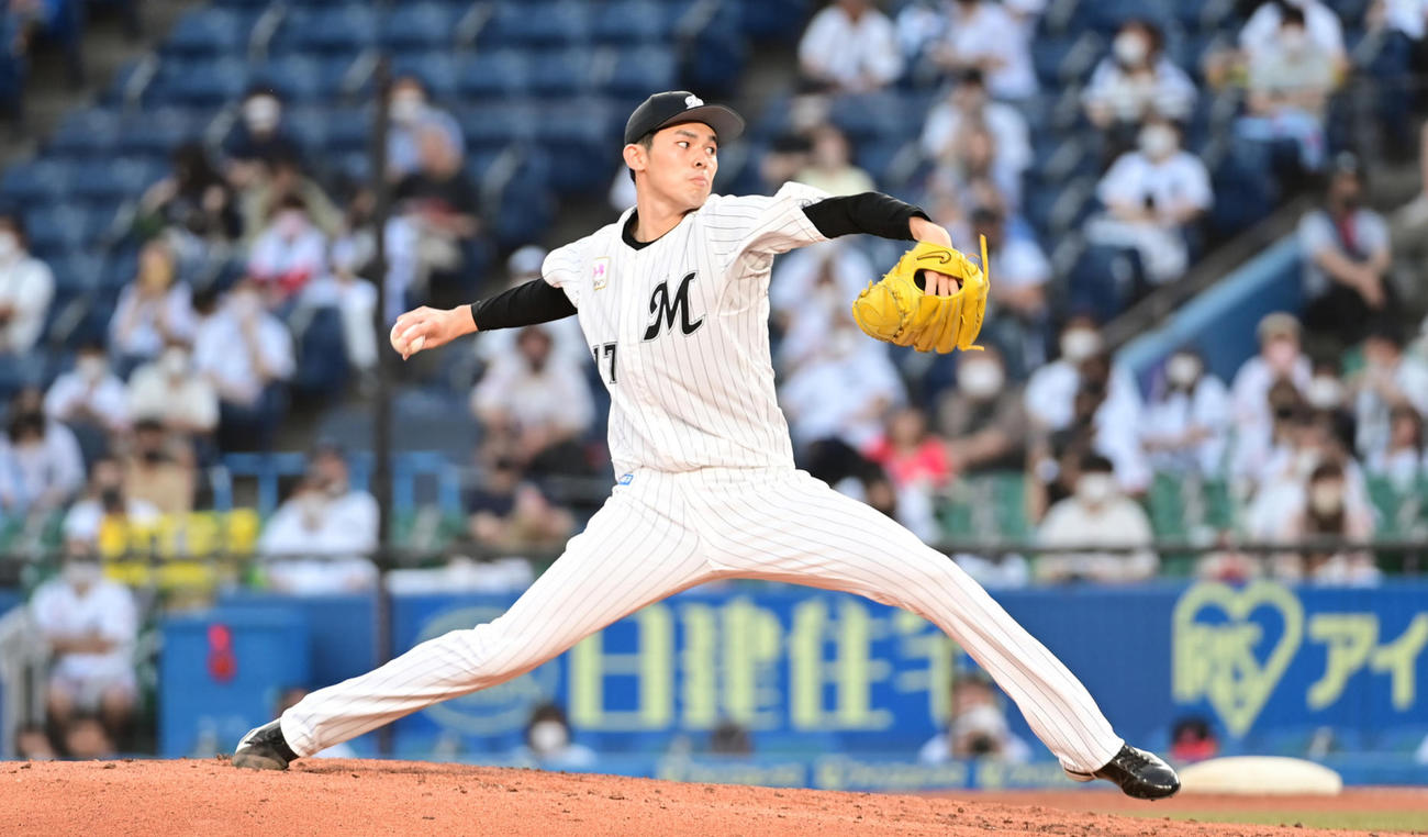 ロッテ佐々木朗希（2021年6月10日撮影）
