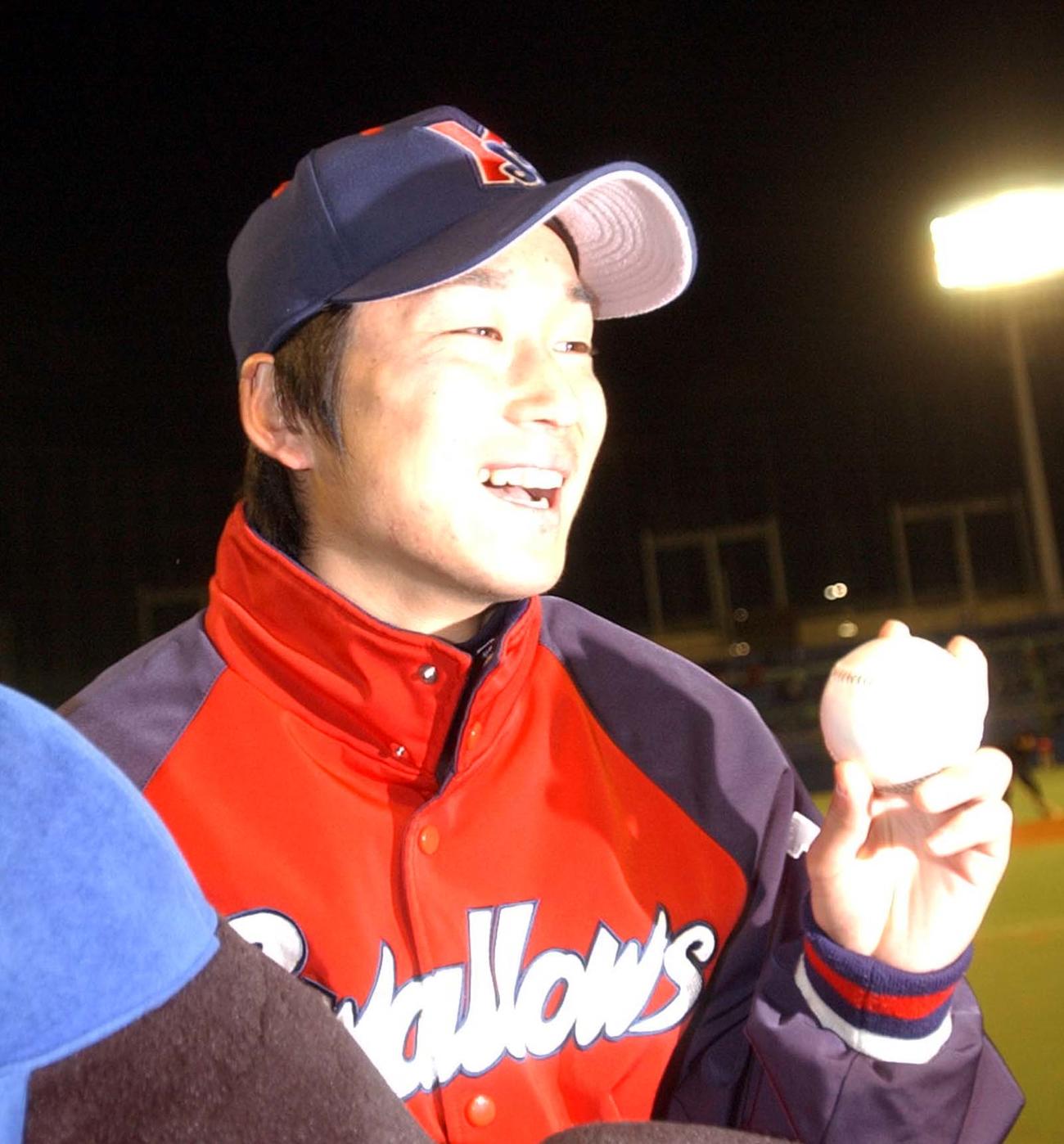 02年　プロ入り初先発初勝利を挙げたヤクルトの石川雅規