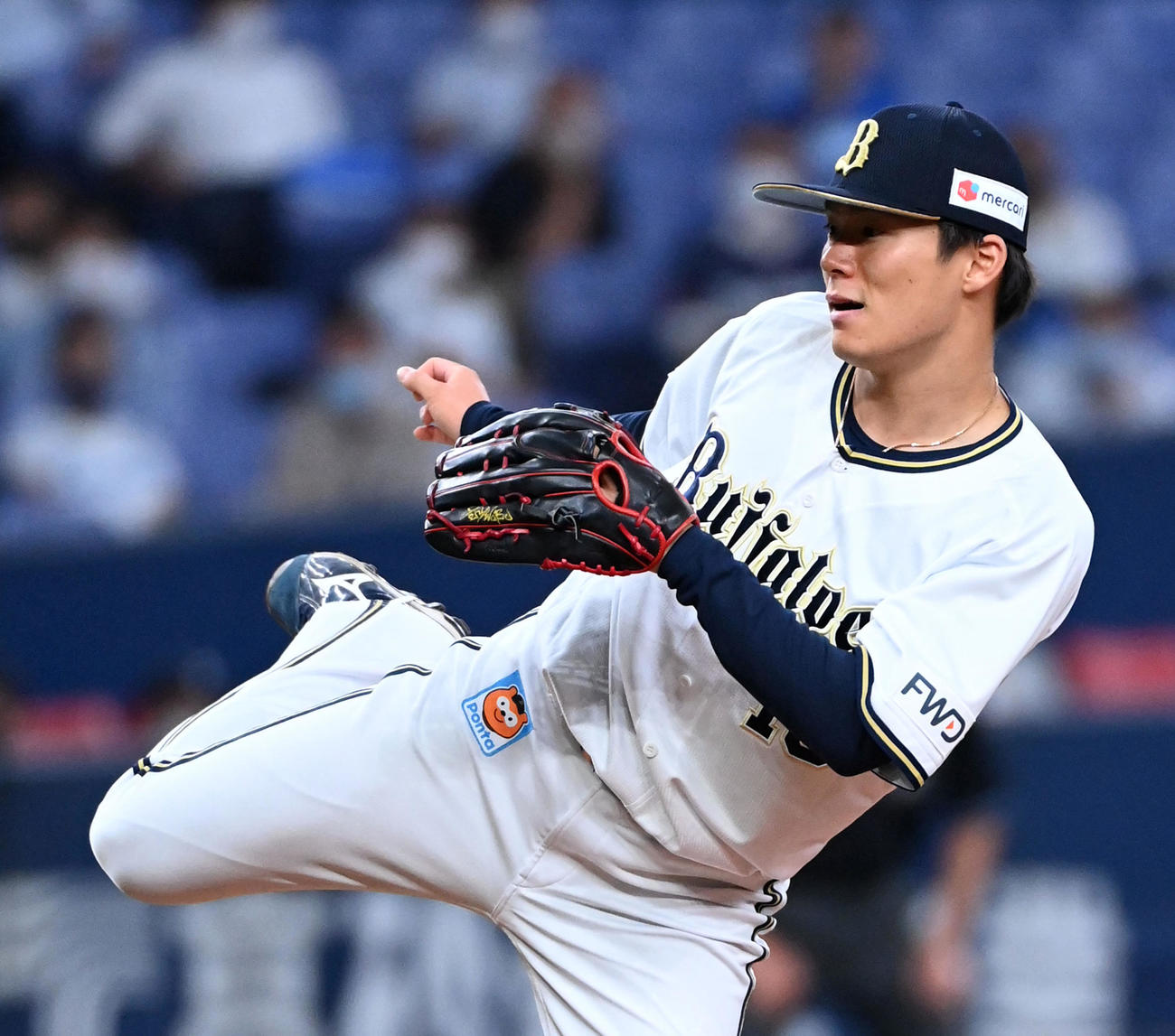 オリックス対西武　オリックス先発の山本（撮影・前岡正明）