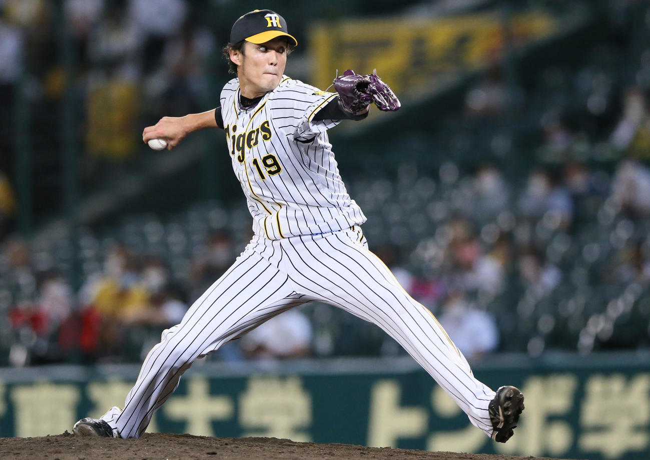 阪神対DeNA 9回、2番手で登板の藤浪（撮影・上山淳一）