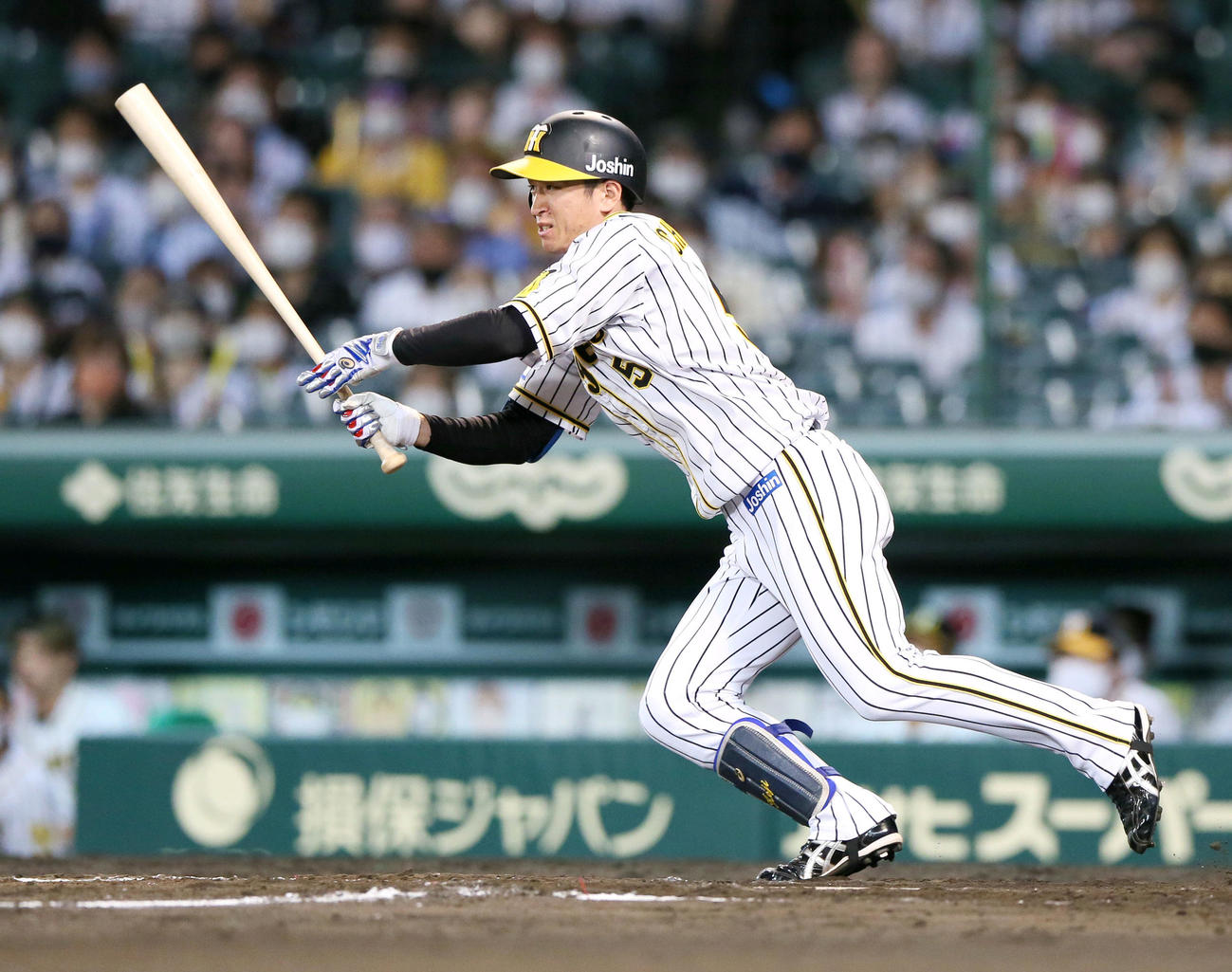 阪神対DeNA 8回裏阪神1死一塁、近本は中前打を放つ（撮影・上山淳一）