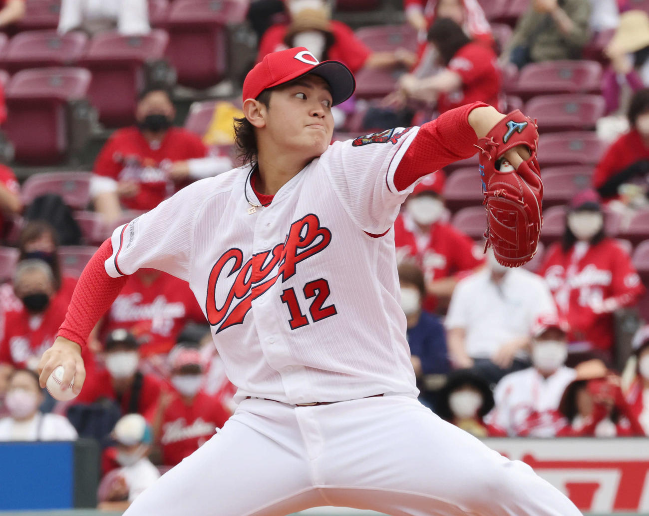 広島対中日　広島先発の大道（撮影・加藤孝規）