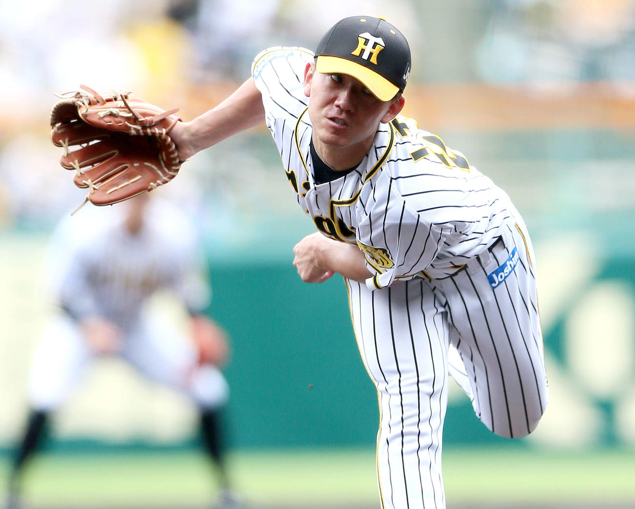 阪神対DeNA 6回途中を無失点に抑える阪神先発の伊藤将（撮影・上山淳一）