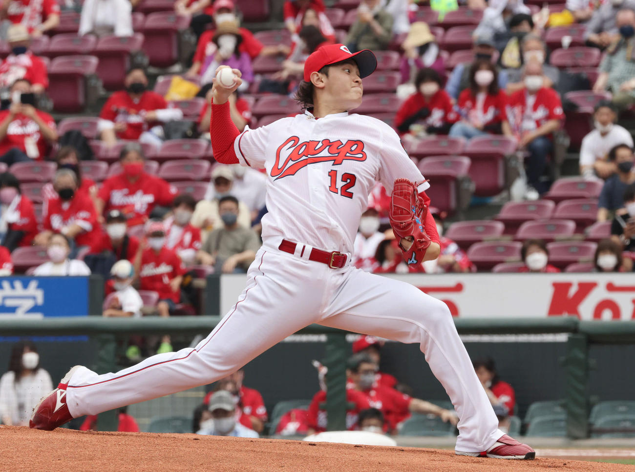 広島対中日　広島先発の大道（撮影・加藤孝規）