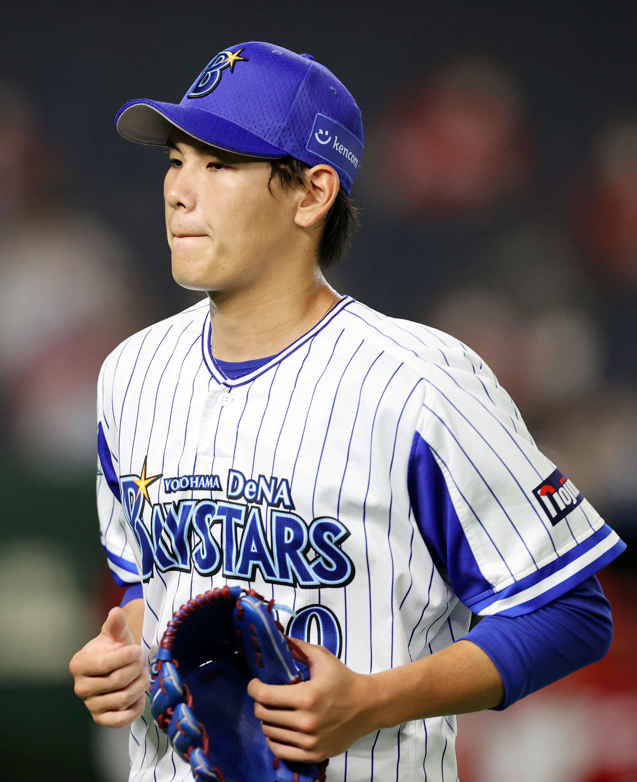 6月20日、DeNA対広島　5回表、降板するDeNA坂本