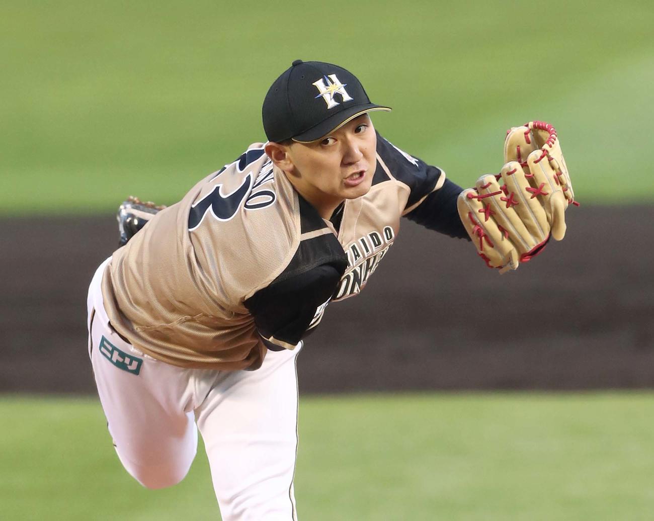 楽天対日本ハム　5回を無失点に抑える日本ハム先発の立野（撮影・黒川智章）