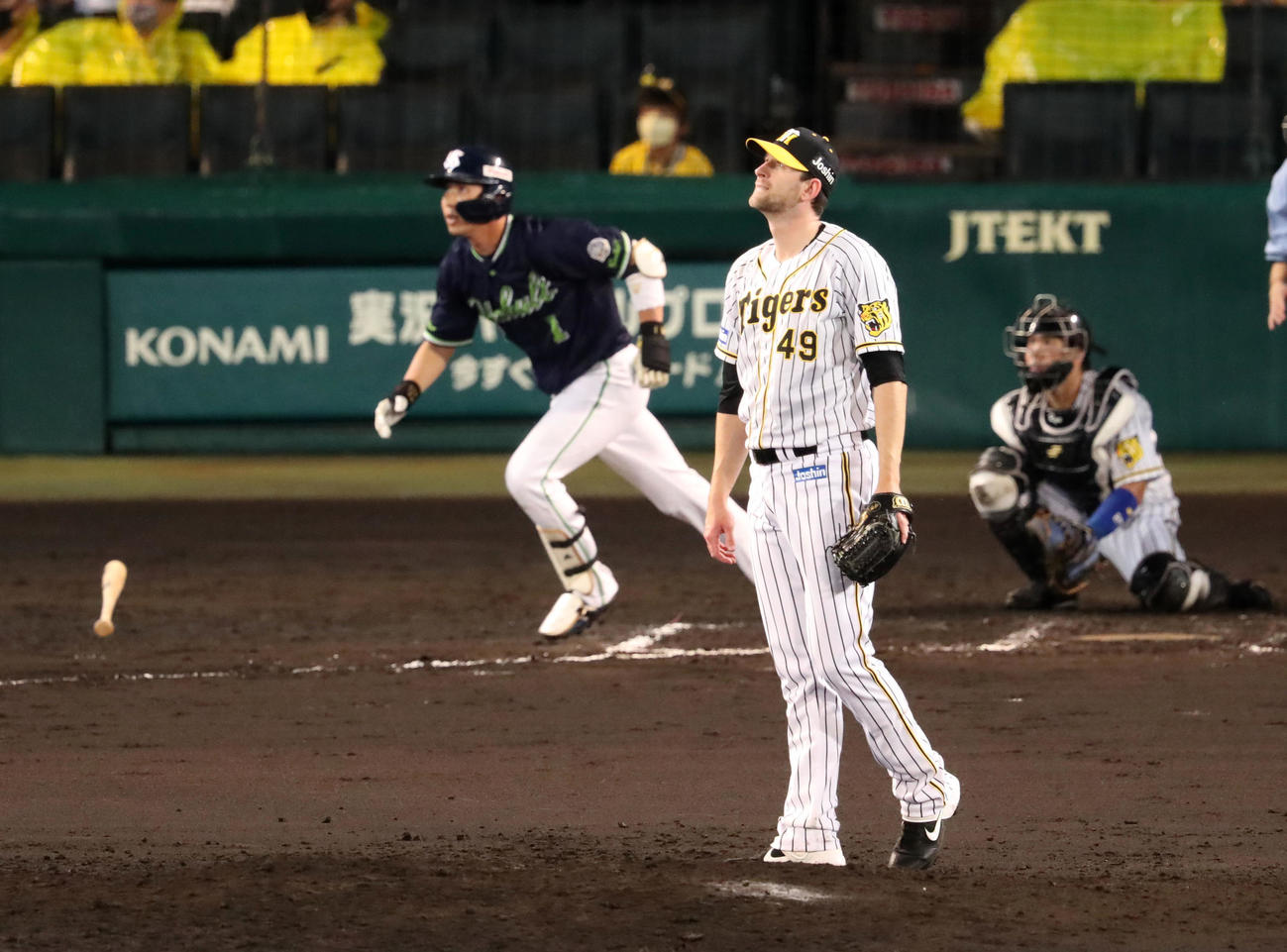 2021年7月1日　ジョー・ガンケルは山田哲人に右越え本塁打を被弾（撮影・加藤哉）