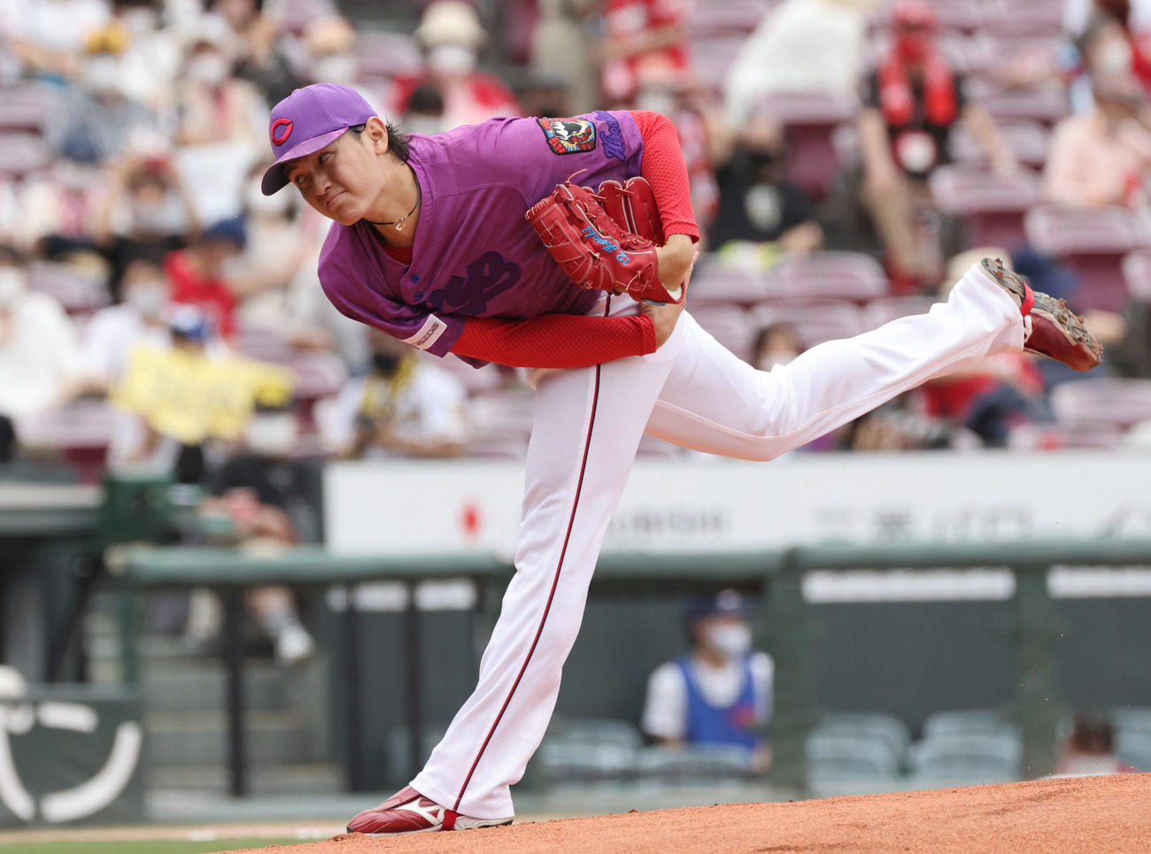 広島対阪神　広島先発の大道（撮影・加藤孝規）